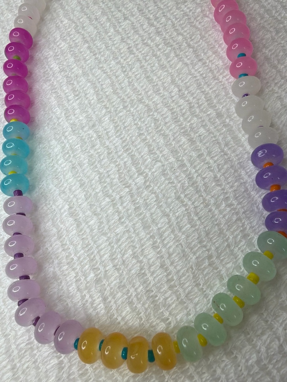 LileeLoo Pastel Multicolor Bead Necklace - Trendy Layering Piece